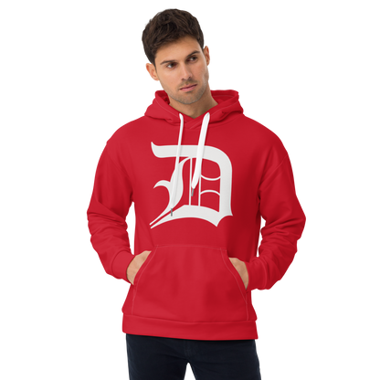 Detroit 'Old English D' Hoodie | Unisex AOP - Aliform Red