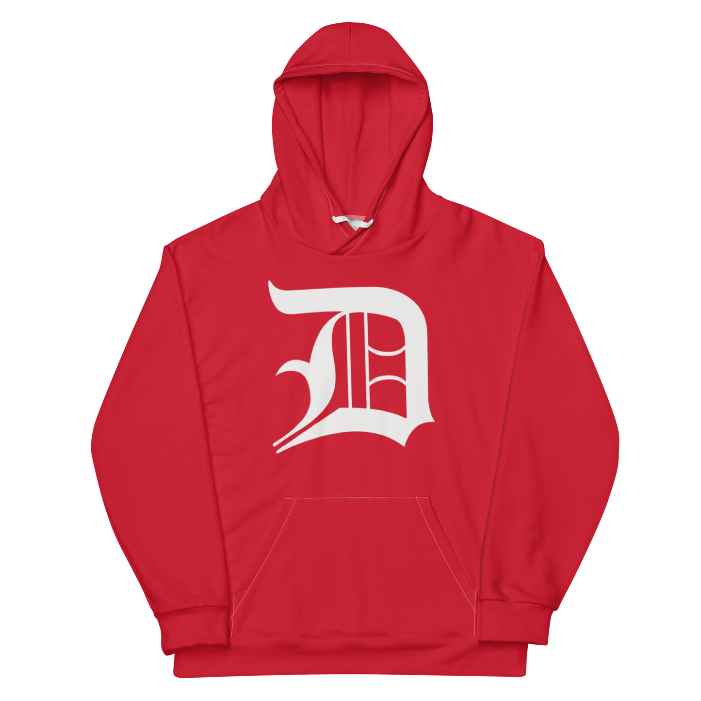 Detroit 'Old English D' Hoodie | Unisex AOP - Aliform Red