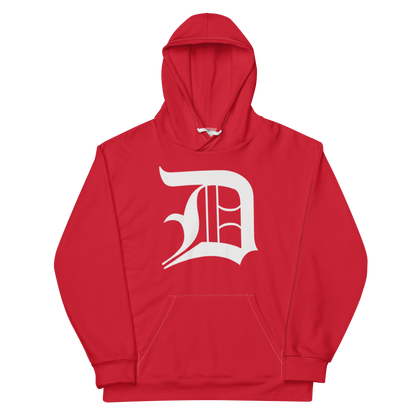 Detroit 'Old English D' Hoodie | Unisex AOP - Aliform Red