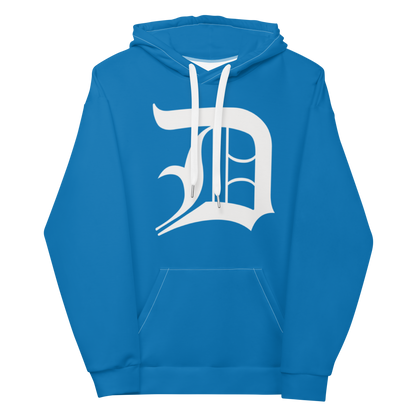 Detroit 'Old English D' Hoodie | Unisex AOP - Azure