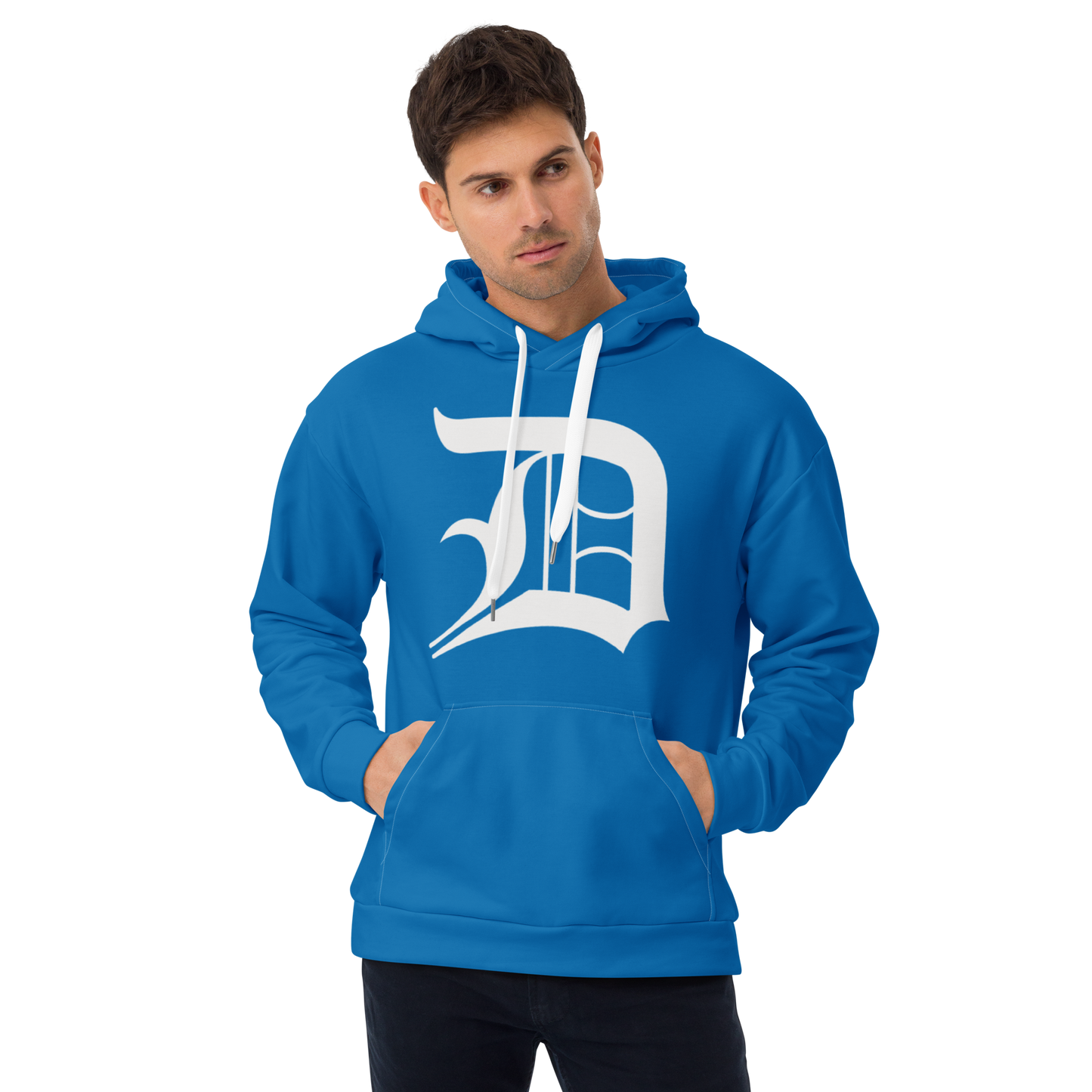 Detroit 'Old English D' Hoodie | Unisex AOP - Azure