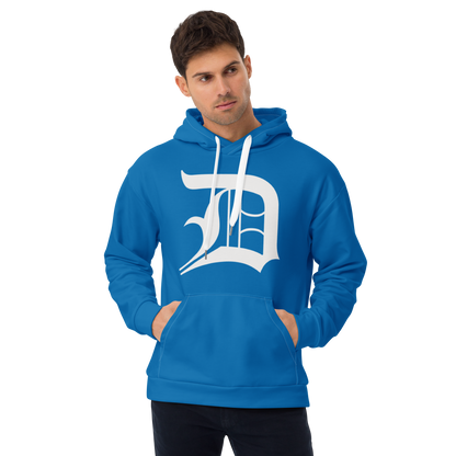 Detroit 'Old English D' Hoodie | Unisex AOP - Azure