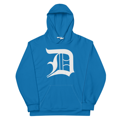 Detroit 'Old English D' Hoodie | Unisex AOP - Azure