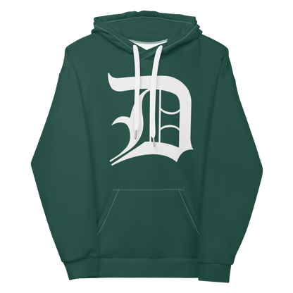 Detroit 'Old English D' Hoodie | Unisex AOP - Laconic Green