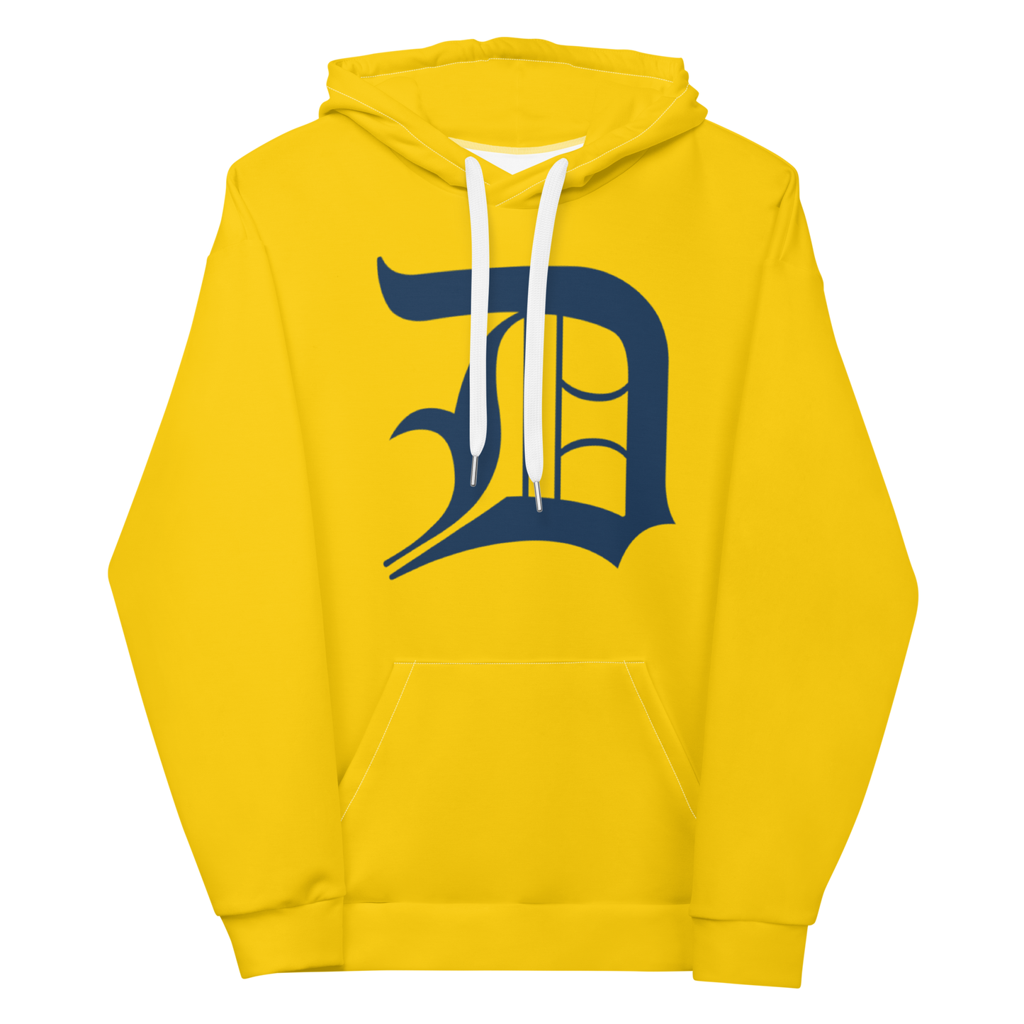 Detroit 'Old English D' Hoodie | Unisex AOP - Kerrytown Gold