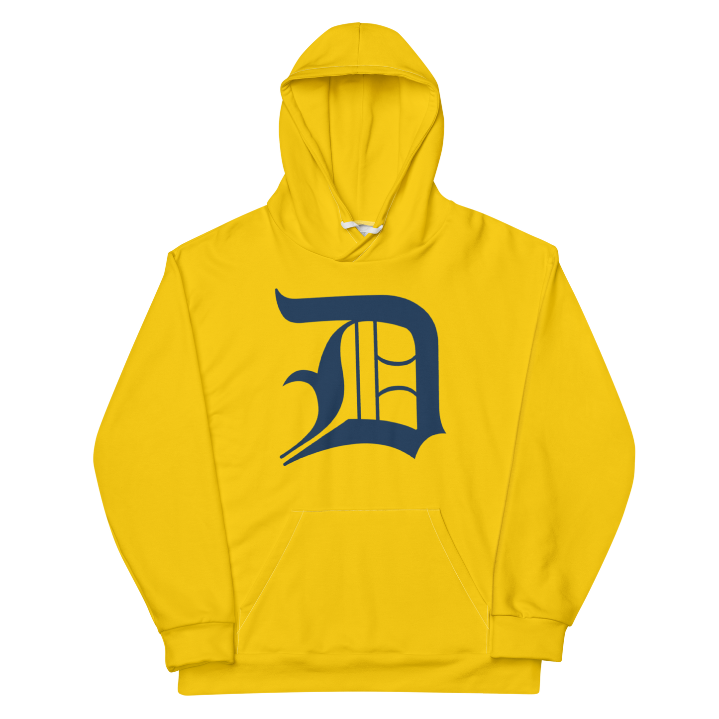 Detroit 'Old English D' Hoodie | Unisex AOP - Kerrytown Gold