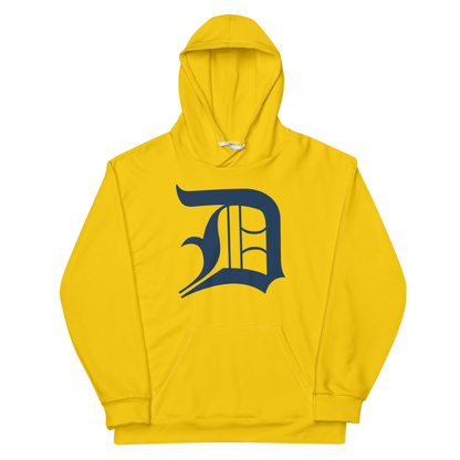 Detroit 'Old English D' Hoodie | Unisex AOP - Kerrytown Gold