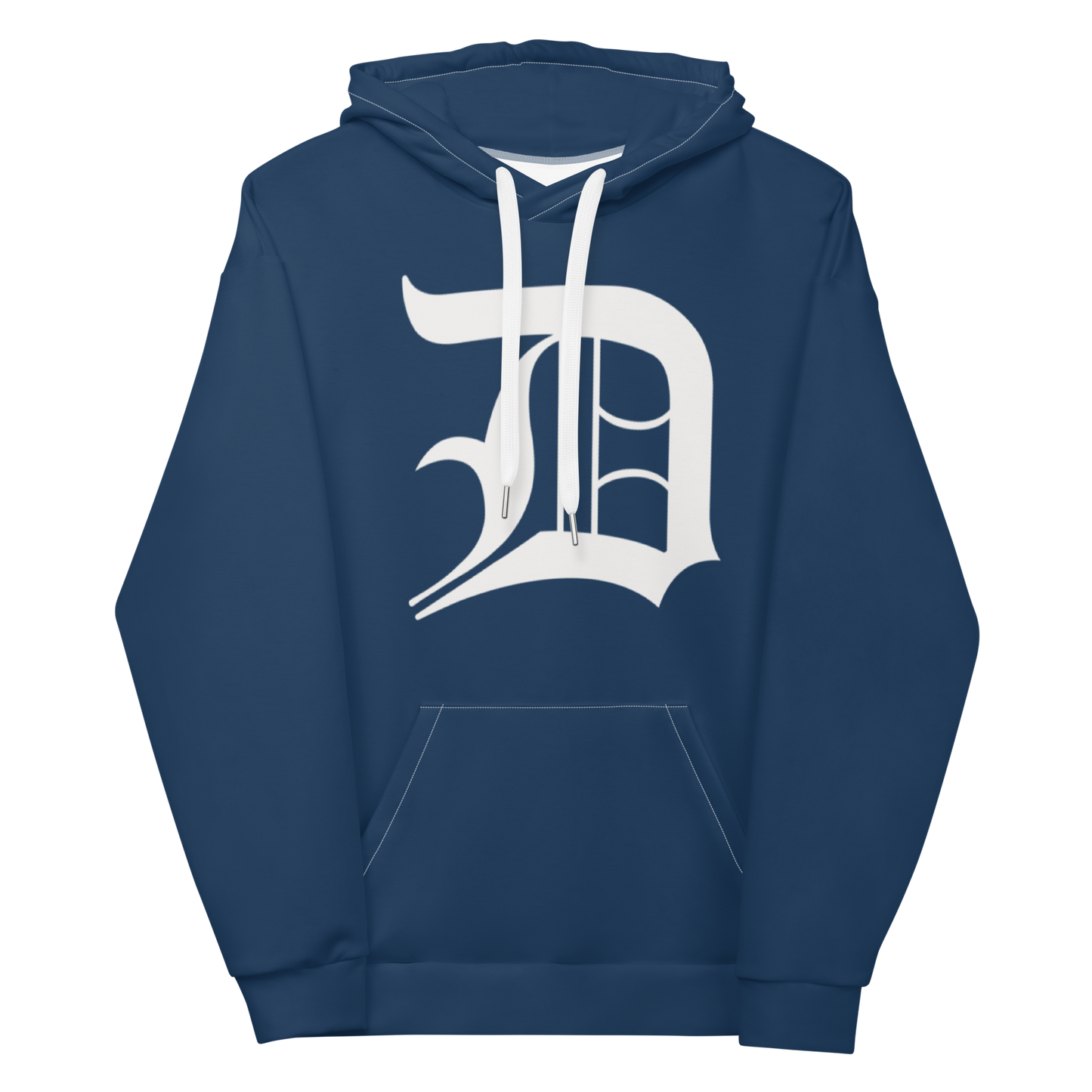 Detroit 'Old English D' Hoodie | Unisex AOP - Navy