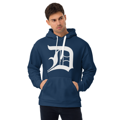 Detroit 'Old English D' Hoodie | Unisex AOP - Navy