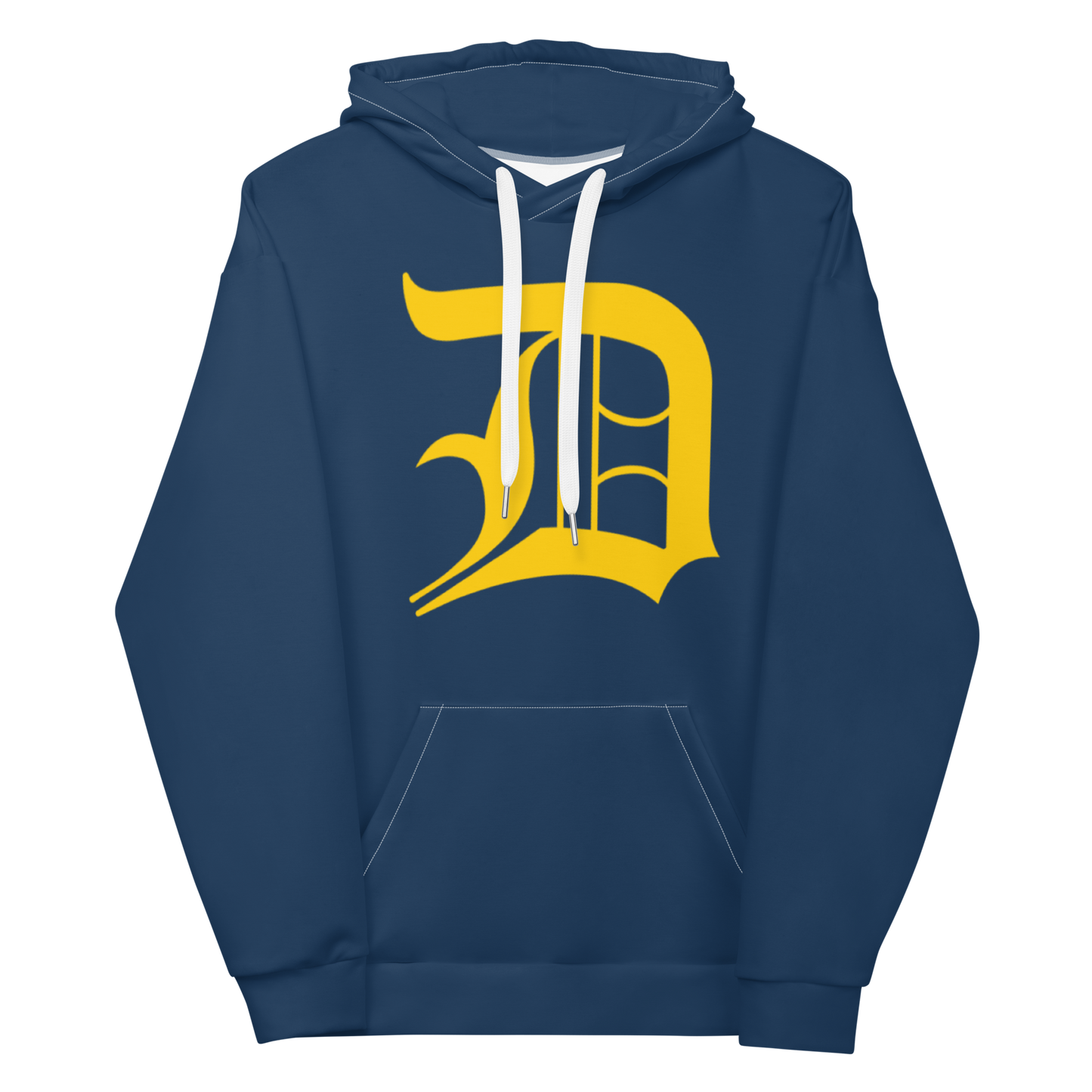 Detroit 'Old English D' Hoodie | Unisex AOP - Washtenaw Blue