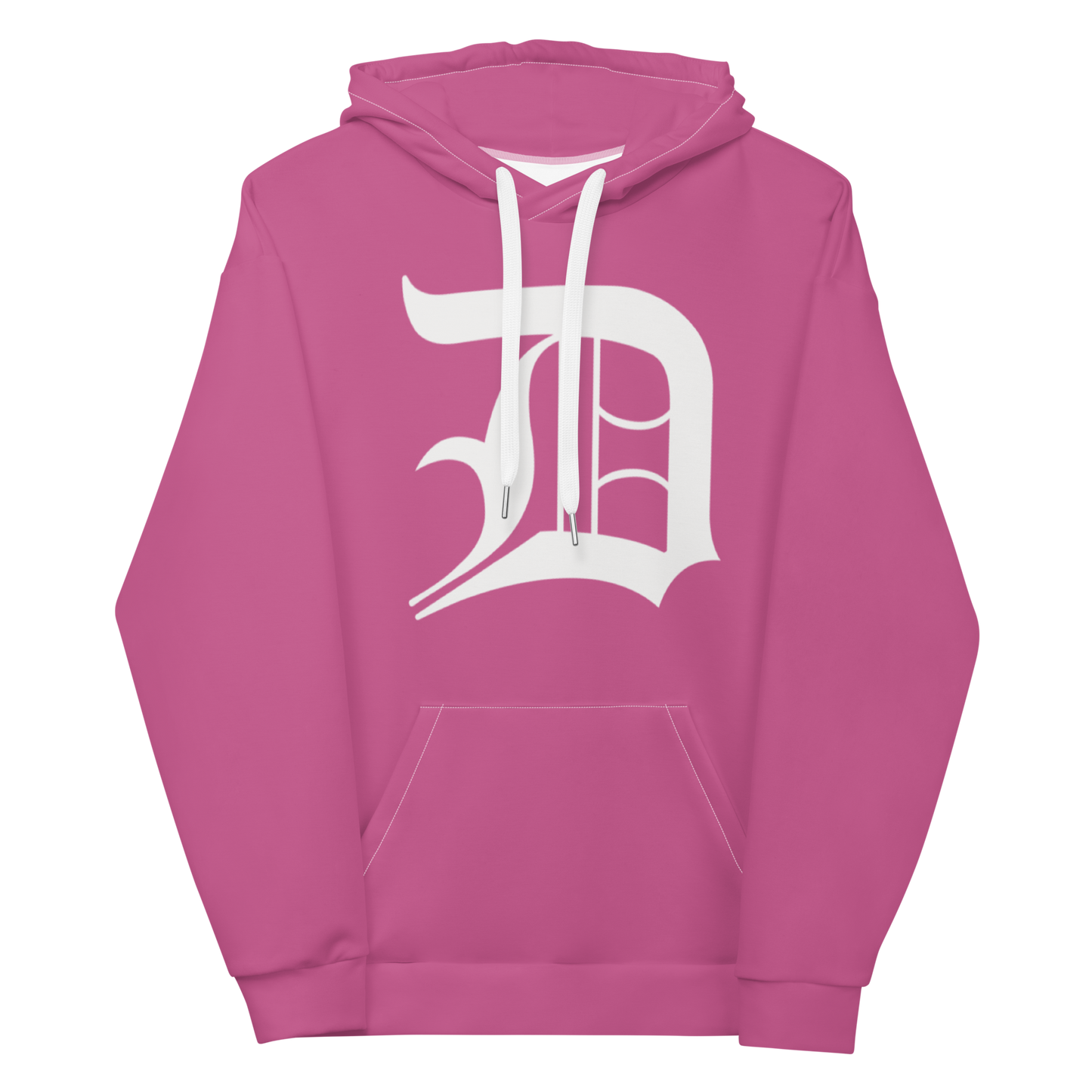 Detroit 'Old English D' Hoodie | Unisex AOP - Apple Blossom Pink