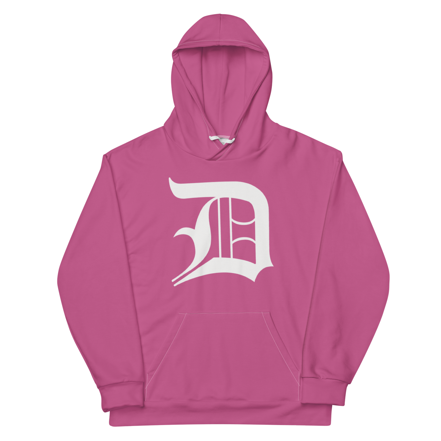 Detroit 'Old English D' Hoodie | Unisex AOP - Apple Blossom Pink