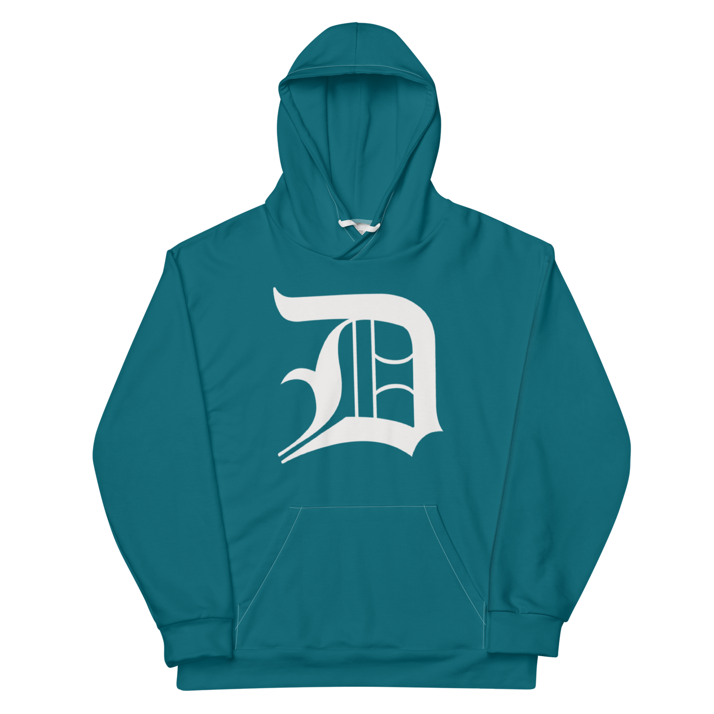 Detroit 'Old English D' Hoodie | Unisex AOP - Palace Teal