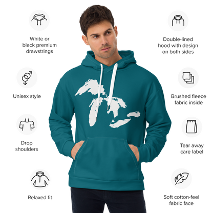 Great Lakes Hoodie | Unisex AOP - Palace Teal