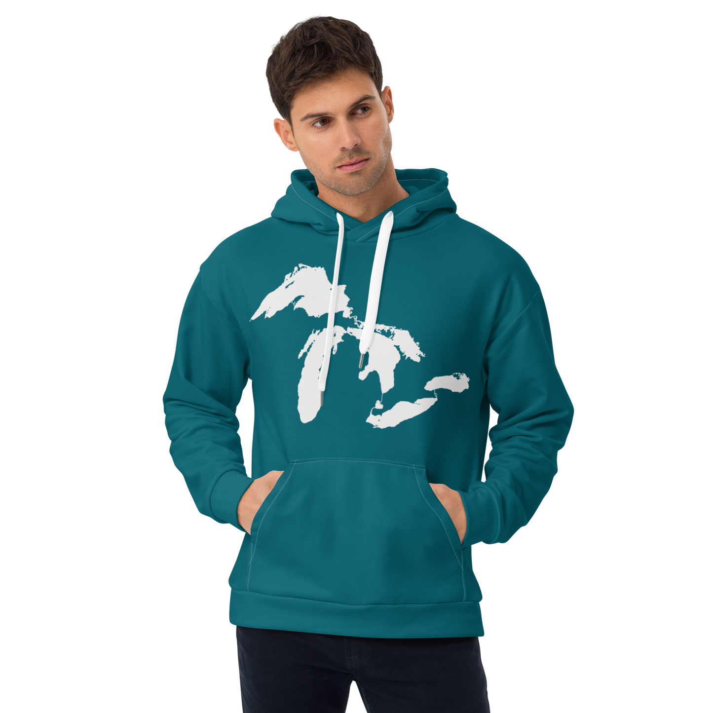 Great Lakes Hoodie | Unisex AOP - Palace Teal