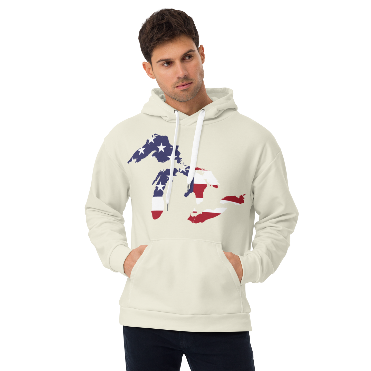 Great Lakes Ever-Dyed Hoodie | Ivory White - Patriotic Edition