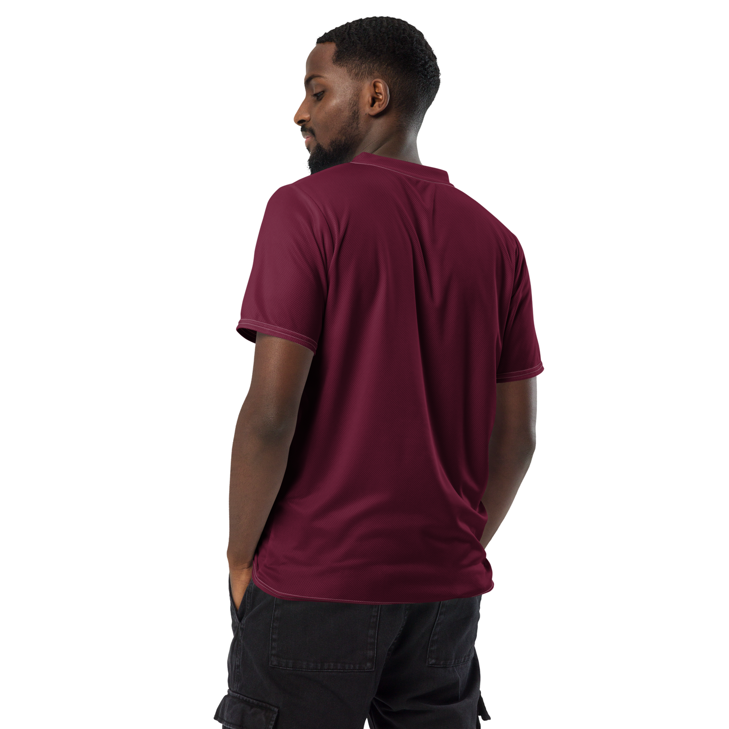 Michigan Upper Peninsula Soccer Jersey (w/ UP Outline) | Unisex - Old Mission Burgundy