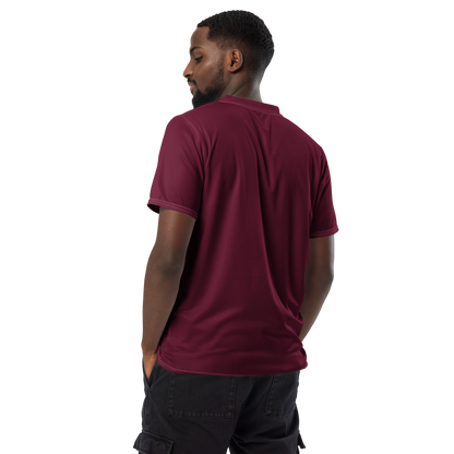 Michigan Upper Peninsula Soccer Jersey (w/ UP Outline) | Unisex - Old Mission Burgundy