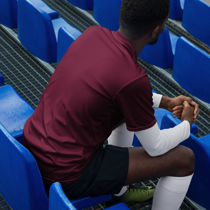 Michigan Upper Peninsula Soccer Jersey (w/ UP Outline) | Unisex - Old Mission Burgundy