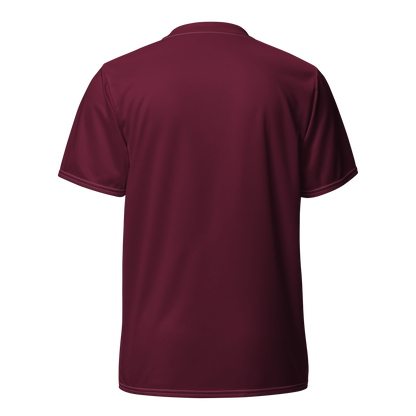 Michigan Upper Peninsula Soccer Jersey (w/ UP Outline) | Unisex - Old Mission Burgundy