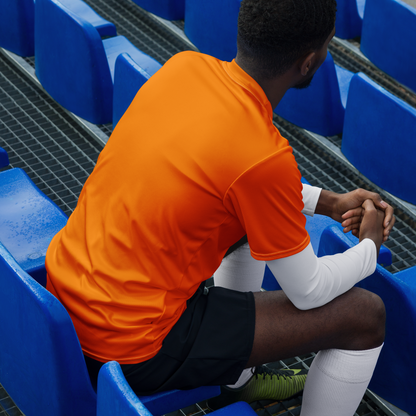 Michigan Upper Peninsula Soccer Jersey (w/ UP Outline) | Unisex - Safety Orange