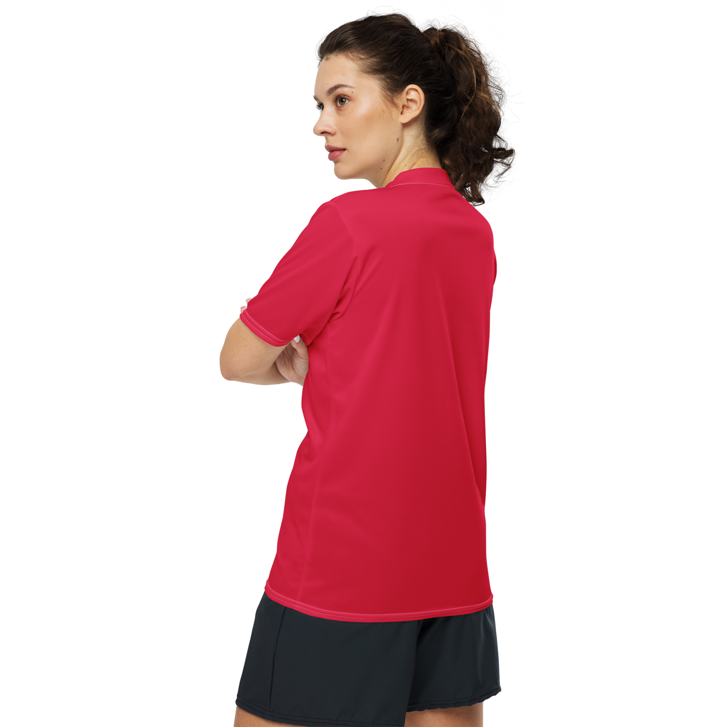 Michigan Upper Peninsula Soccer Jersey (w/ UP Outline) | Unisex - Lighthouse Red