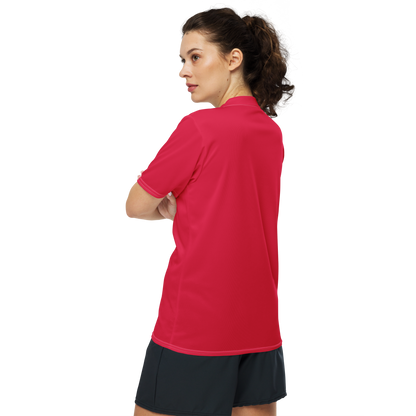 Michigan Upper Peninsula Soccer Jersey (w/ UP Outline) | Unisex - Lighthouse Red