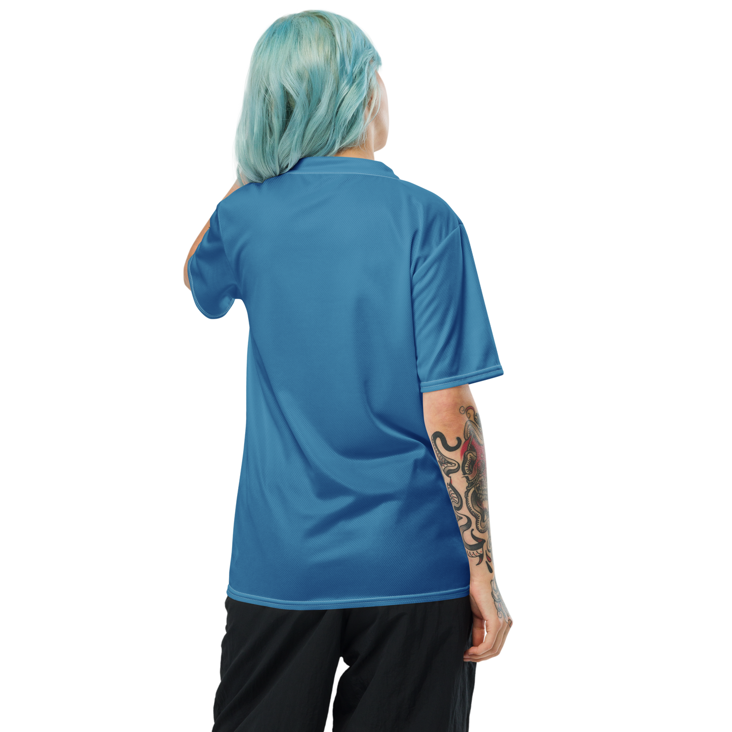 Michigan Upper Peninsula Soccer Jersey (w/ UP Outline) | Unisex - Lake Michigan Blue