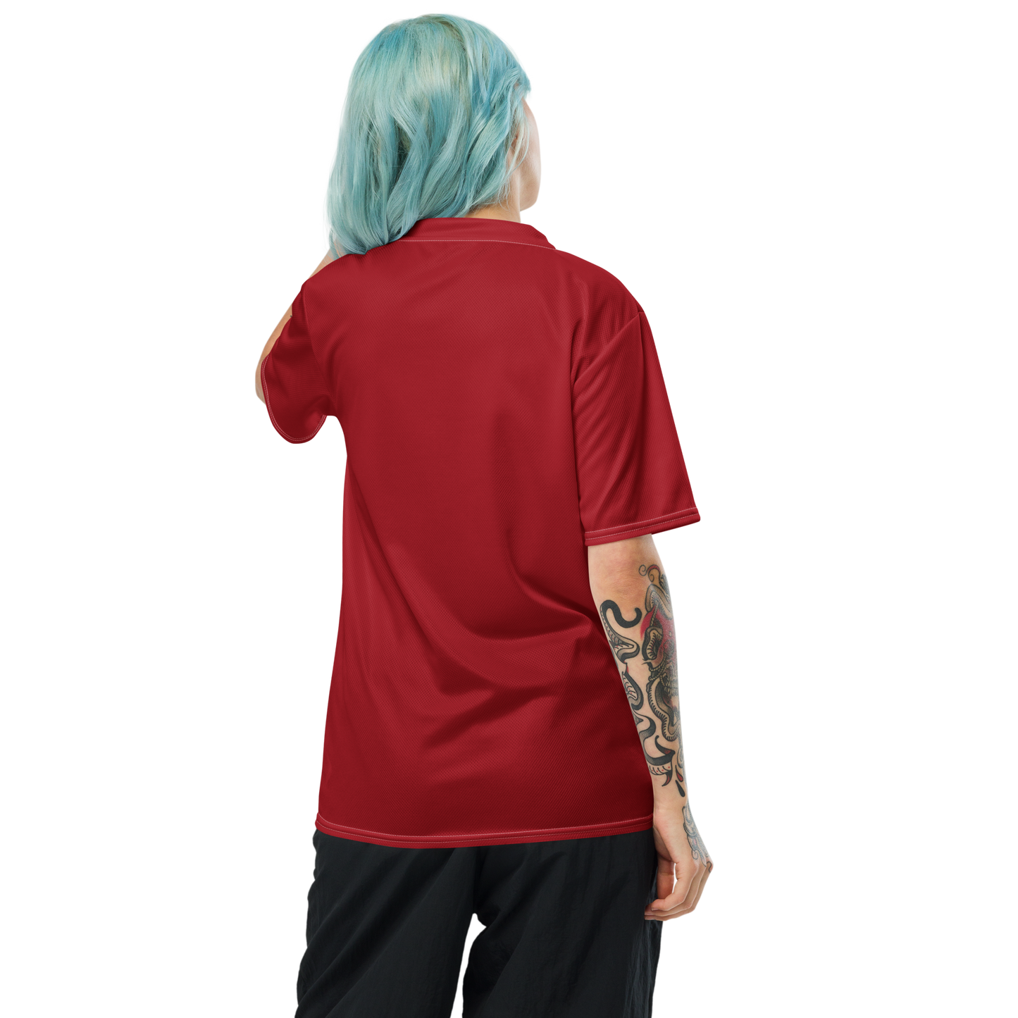 Michigan Upper Peninsula Soccer Jersey (w/ UP Outline) | Unisex - Thimbleberry Red