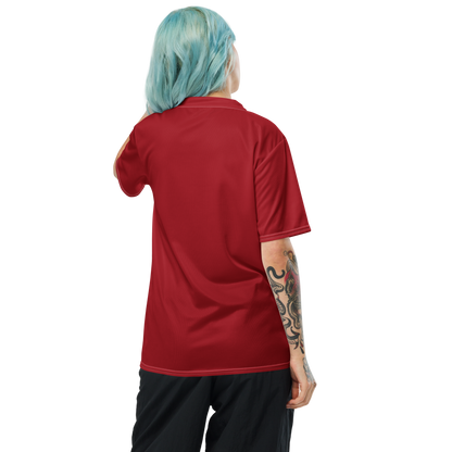 Michigan Upper Peninsula Soccer Jersey (w/ UP Outline) | Unisex - Thimbleberry Red