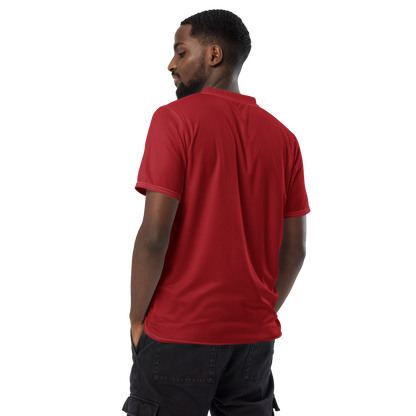 Michigan Upper Peninsula Soccer Jersey (w/ UP Outline) | Unisex - Thimbleberry Red