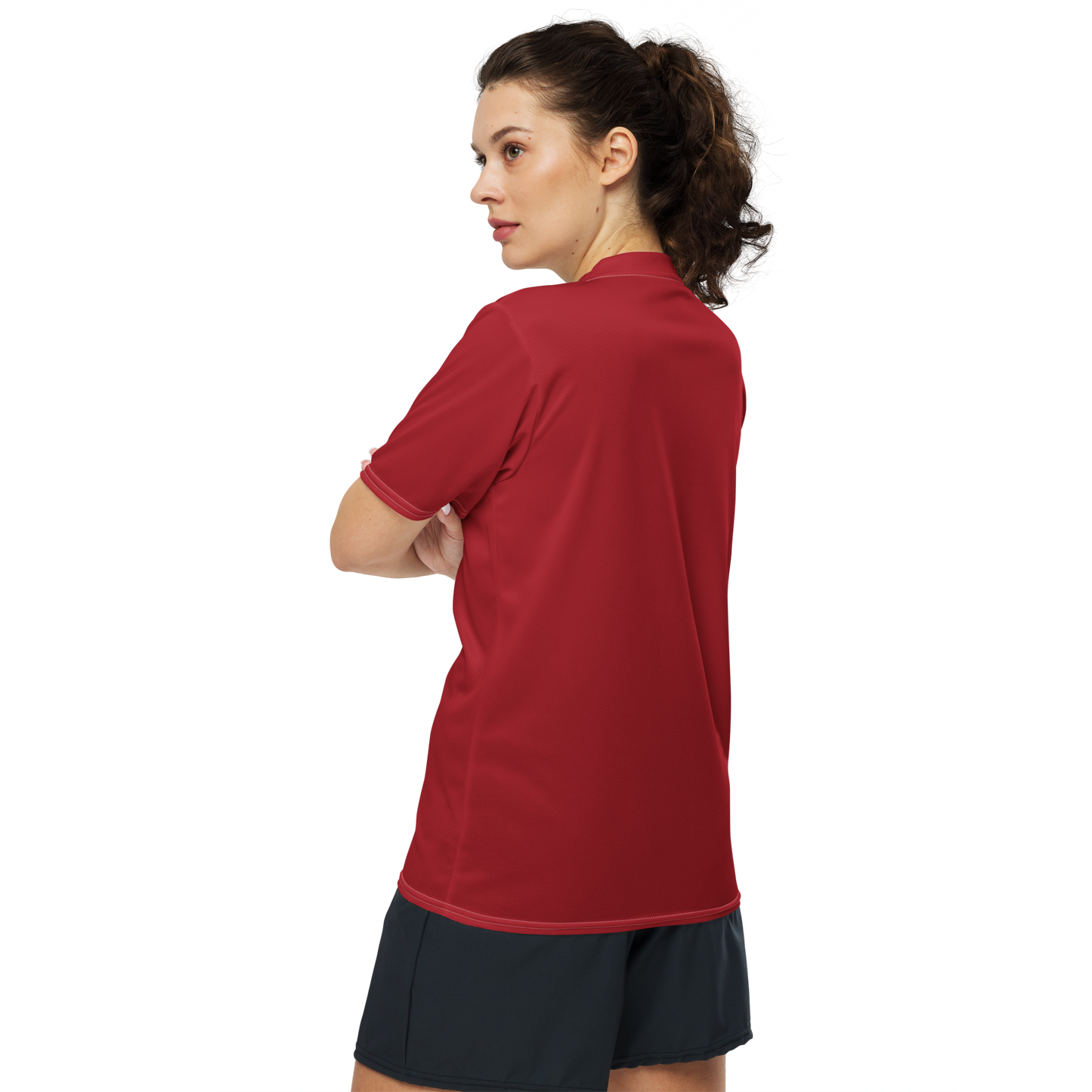 Michigan Upper Peninsula Soccer Jersey (w/ UP Outline) | Unisex - Thimbleberry Red