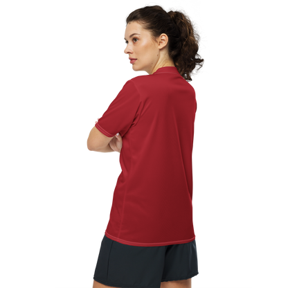 Michigan Upper Peninsula Soccer Jersey (w/ UP Outline) | Unisex - Thimbleberry Red