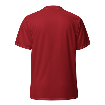 Michigan Upper Peninsula Soccer Jersey (w/ UP Outline) | Unisex - Thimbleberry Red