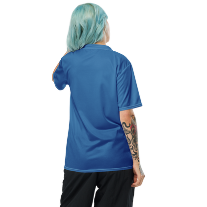 Michigan Upper Peninsula Soccer Jersey (w/ UP Outline) | Unisex - Lake Superior Blue