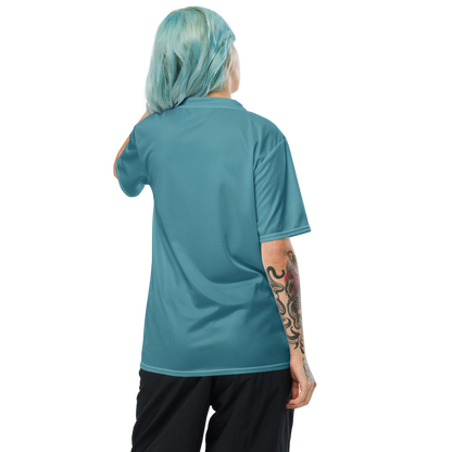 Michigan Upper Peninsula Soccer Jersey (w/ UP Outline) | Unisex - Lake Huron Blue