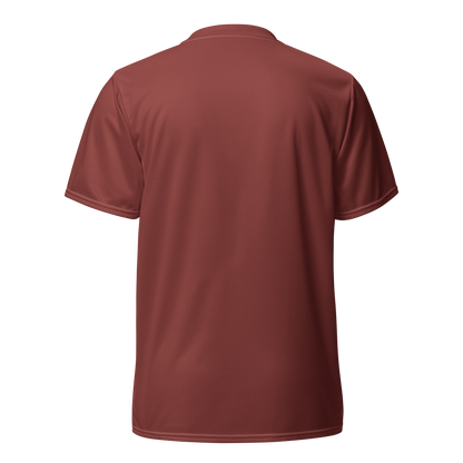 Michigan Upper Peninsula Soccer Jersey (w/ UP Outline) | Unisex - Ore Dock Red