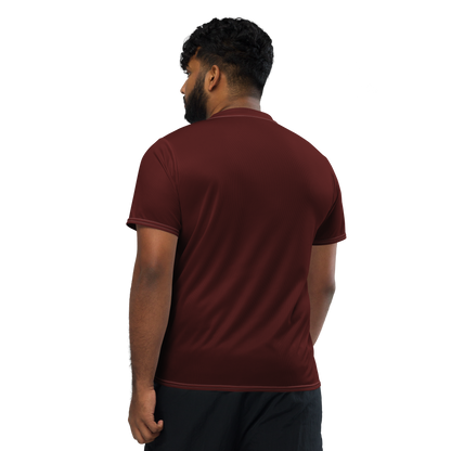 Michigan Upper Peninsula Soccer Jersey (w/ UP Outline) | Unisex - Cherrywood Color