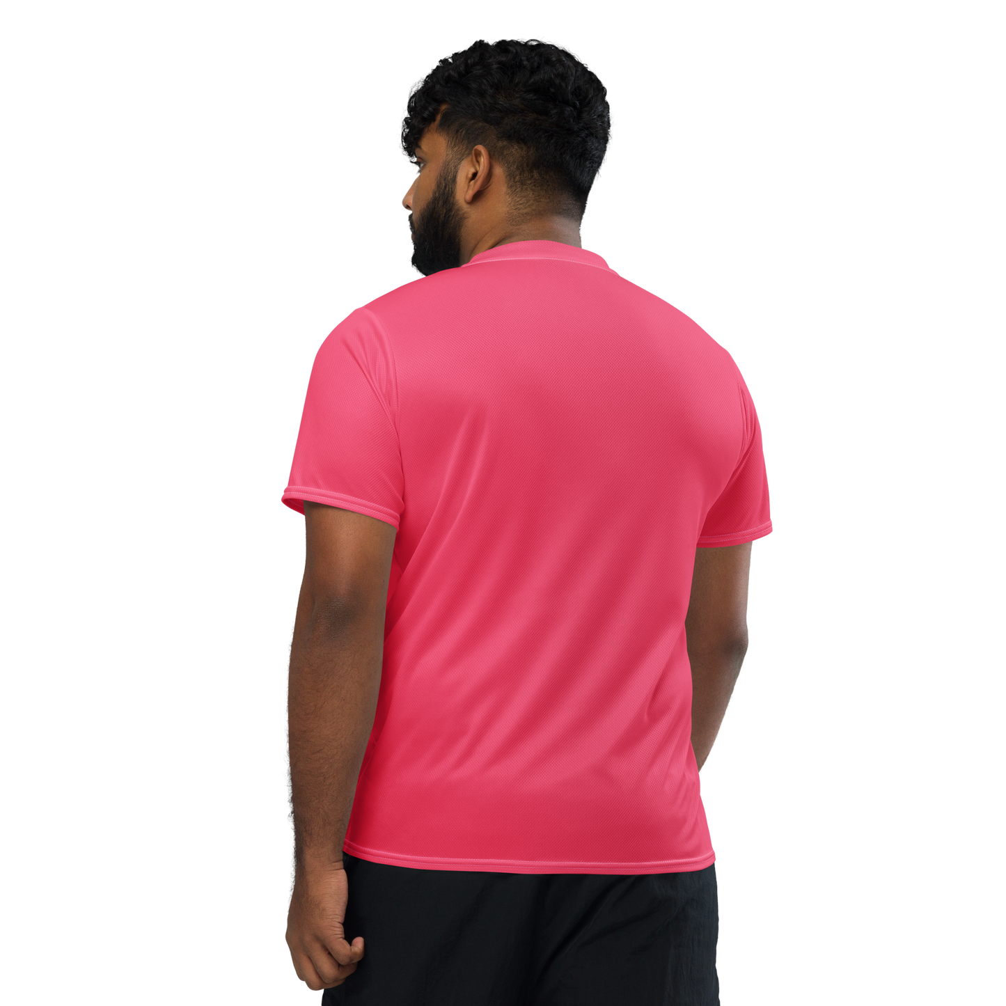 Michigan Upper Peninsula Soccer Jersey (w/ UP Outline) | Unisex - Rhodochrosite Pink