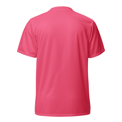 Michigan Upper Peninsula Soccer Jersey (w/ UP Outline) | Unisex - Rhodochrosite Pink