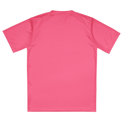 Michigan Upper Peninsula Soccer Jersey (w/ UP Outline) | Unisex - Rhodochrosite Pink