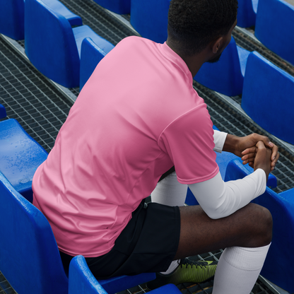 Michigan Upper Peninsula Soccer Jersey (w/ UP Outline) | Unisex - '67 Caddie Pink