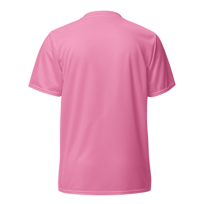 Michigan Upper Peninsula Soccer Jersey (w/ UP Outline) | Unisex - '67 Caddie Pink