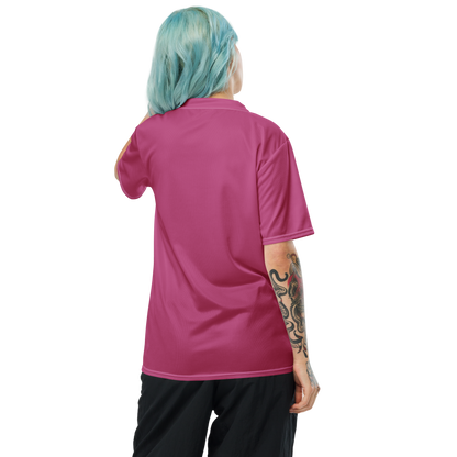 Michigan Upper Peninsula Soccer Jersey (w/ UP Outline) | Unisex - Apple Blossom Pink