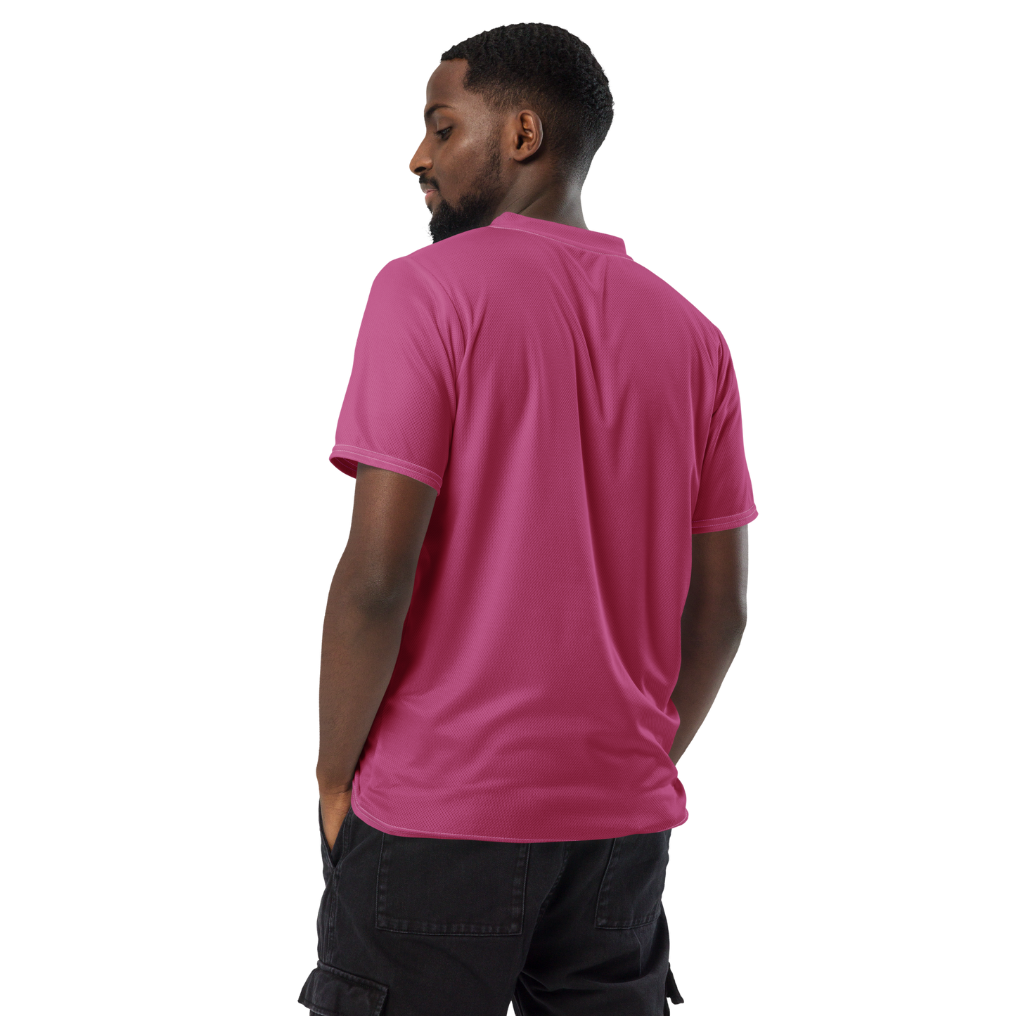 Michigan Upper Peninsula Soccer Jersey (w/ UP Outline) | Unisex - Apple Blossom Pink