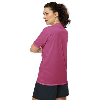 Michigan Upper Peninsula Soccer Jersey (w/ UP Outline) | Unisex - Apple Blossom Pink