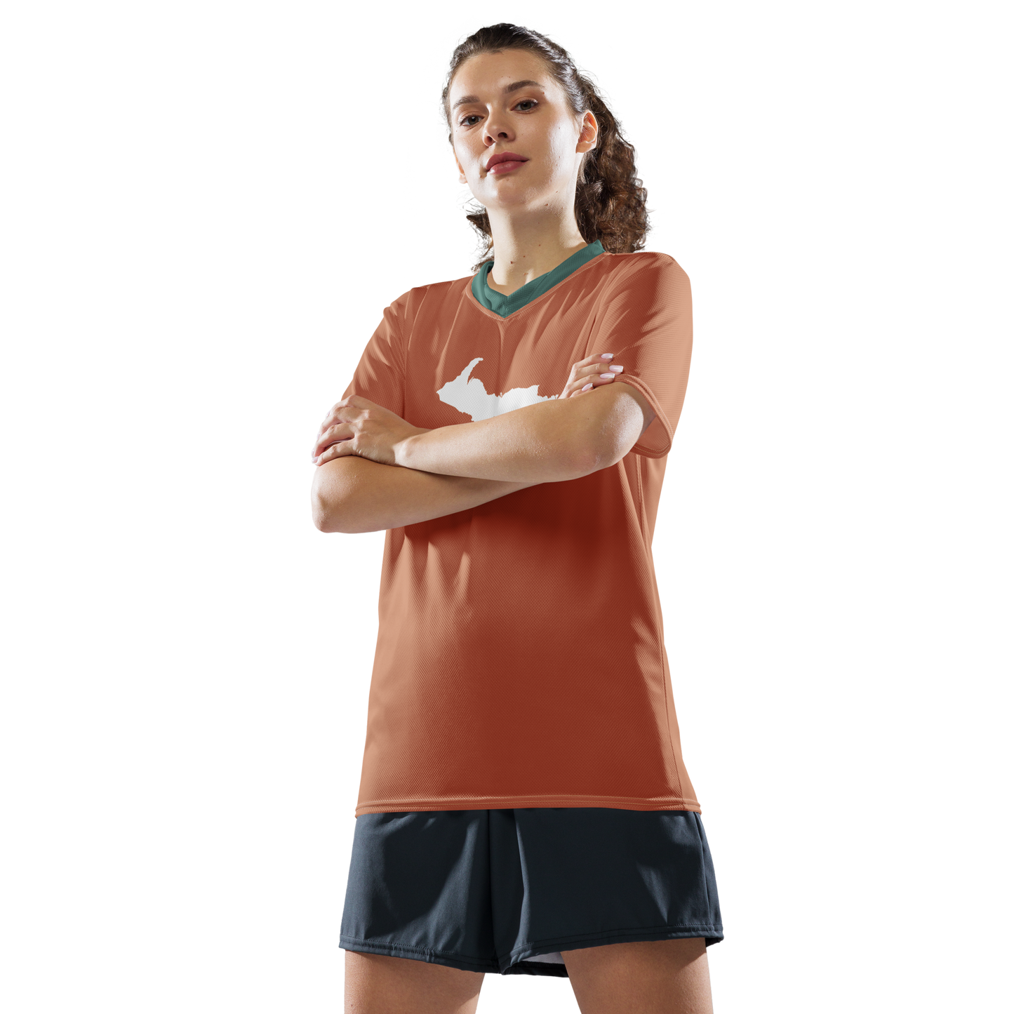 Michigan Upper Peninsula Soccer Jersey (w/ UP Outline) | Unisex - Copper Color