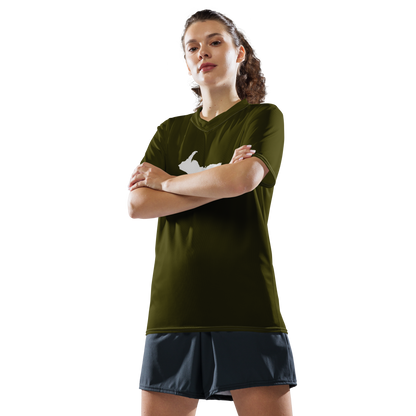 Michigan Upper Peninsula Soccer Jersey (w/ UP Outline) | Unisex - Military Green