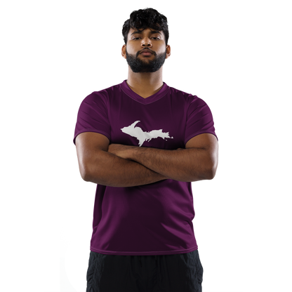 Michigan Upper Peninsula Soccer Jersey (w/ UP Outline) | Unisex - Tyrian Purple