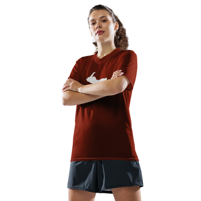 Michigan Upper Peninsula Soccer Jersey (w/ UP Outline) | Unisex - Cherryland Red